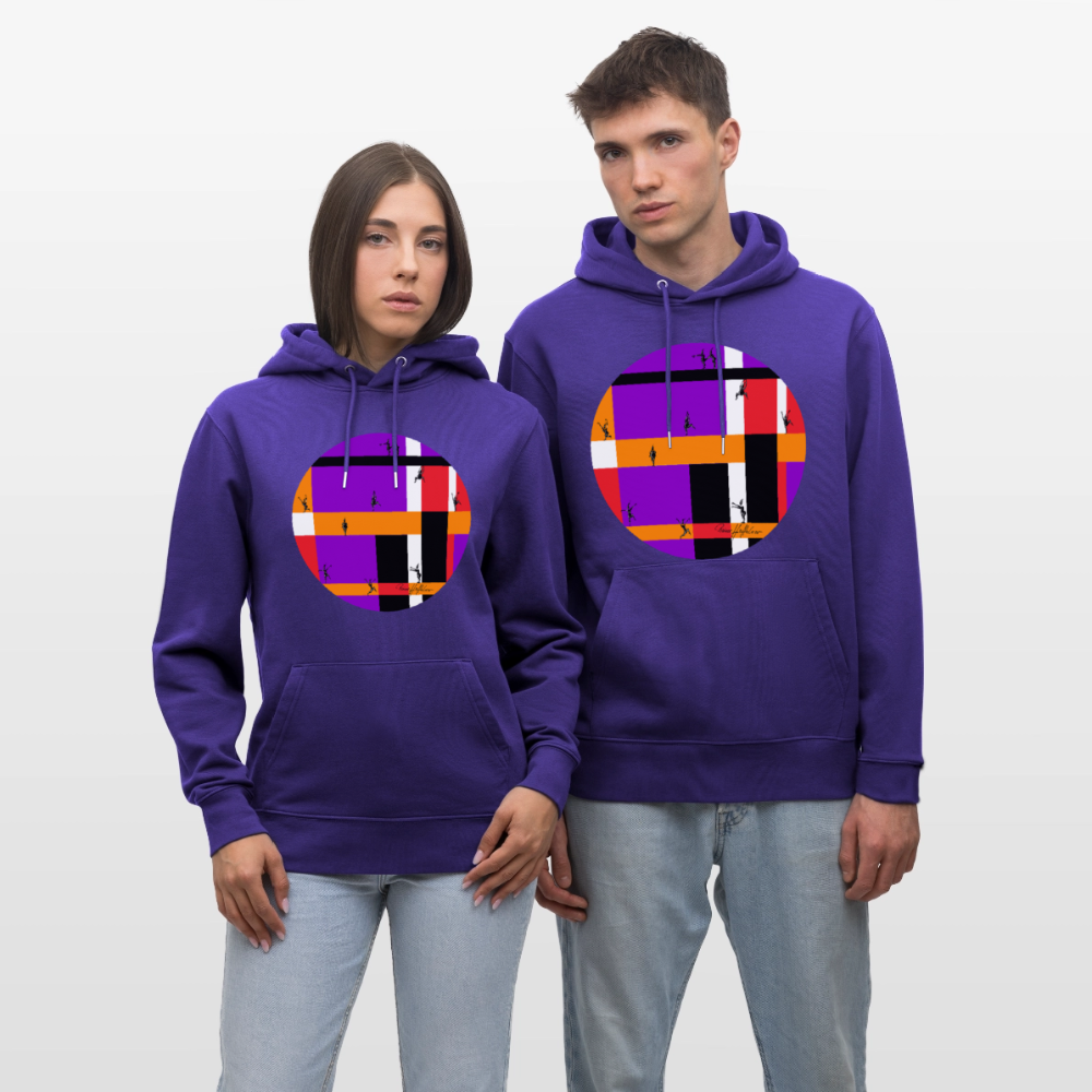 Unisex Bio-Hoodie mit TUSCHEMÄNNCHEN PRINT - Purple Love