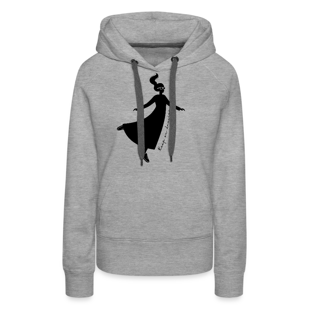 Frauen Premium Hoodie mit KEEP ON DANCING PRINT - Grau meliert