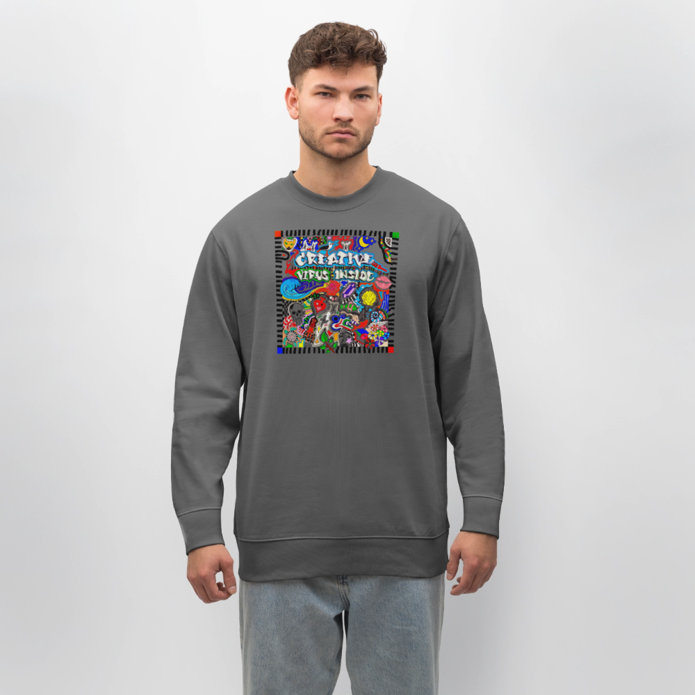 Unisex Bio-Sweatshirt mit CREATIVE VIRUS INSIDE PRINT - Anthrazit