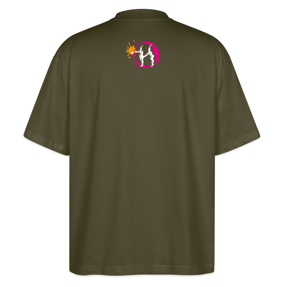 Oversized Unisex T-Shirt mit ES ESKALIERT EH PRINT - Khaki