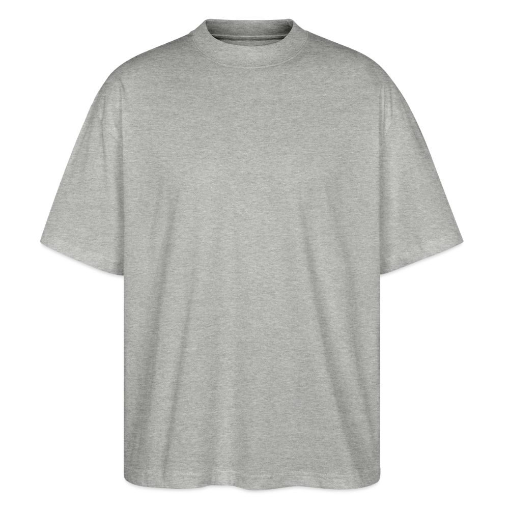 Oversized Unisex T-Shirt mit STEELPUNK PRINT Rückseite - Grau meliert