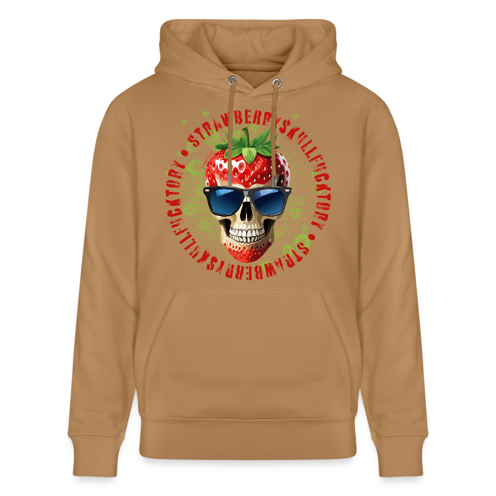 Unisex Hoodie mit STRAWBERRY SKULL PRINT - Karamell