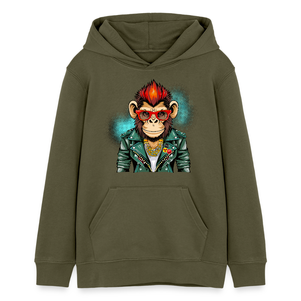 MNJS TEENS Bio-Hoodie mit MONKEY PRINT - Khaki
