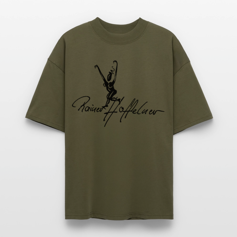 Oversized Unisex T-Shirt mit TUSCHEWEIBCHEN PRINT - Khaki