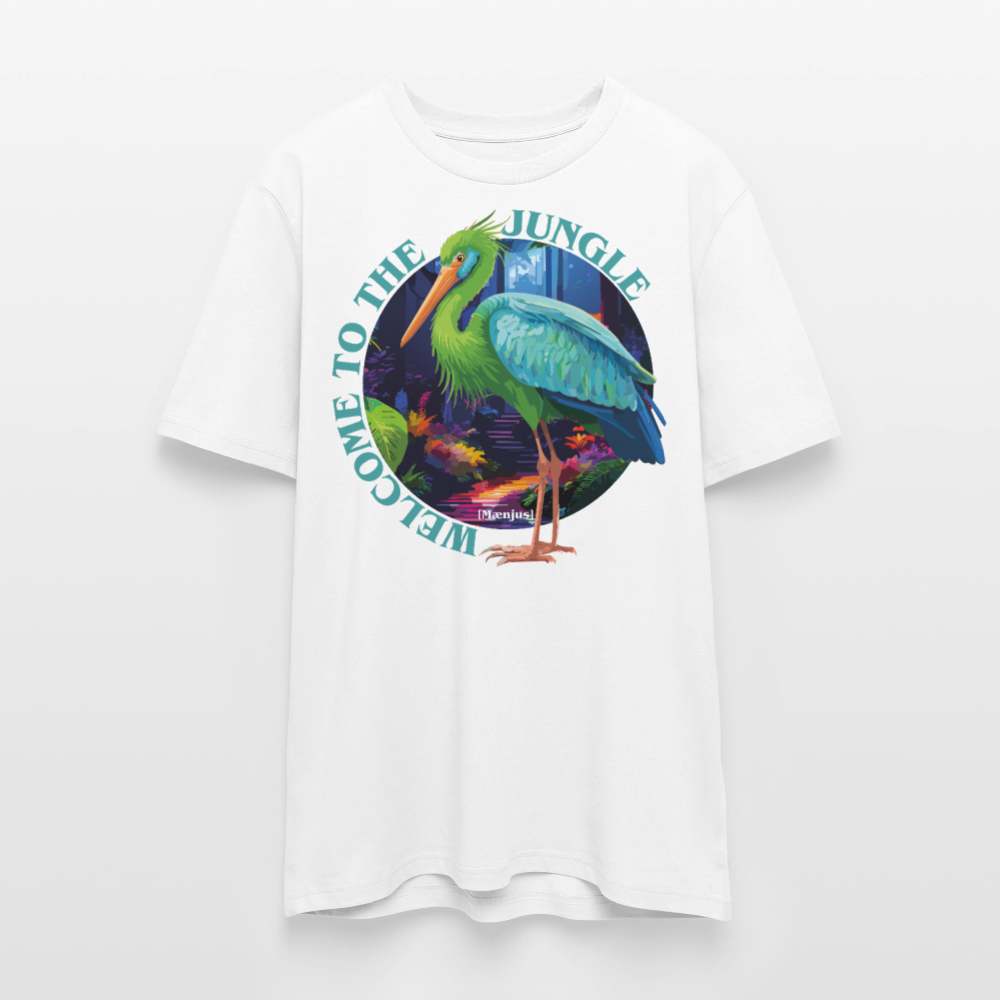 Unisex Bio-T-Shirt mit WELCOME TO THE JUNGLE PRINT Vorderseite - Weiß