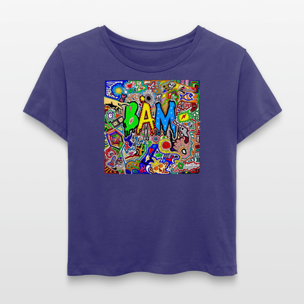 Relaxed Rundhals Frauen Bio-T-Shirt mit BÄM PRINT - Dämmerung