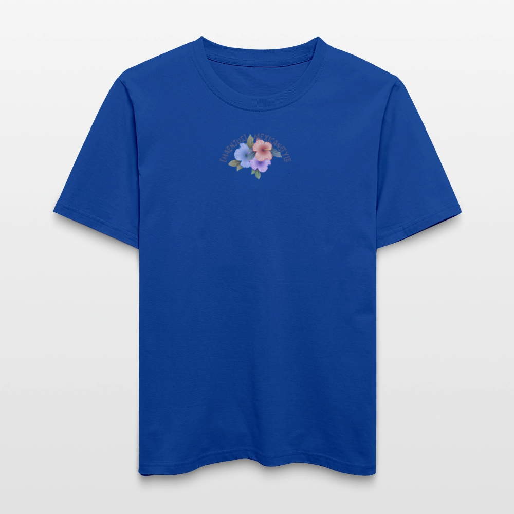 Relaxed Fit Unisex Bio-T-Shirt mit MAENJUS MEXICANSTYLE PRINT Vorder- und Rückseite - Dunkelblau