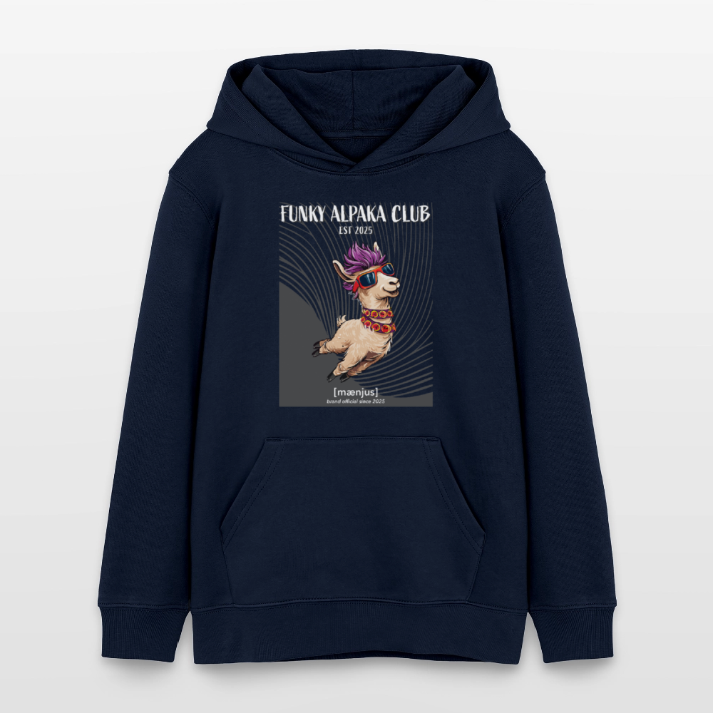 MNJS TEENS Bio-Hoodie mit FUNKY ALPAKA CLUB PRINT - Navy
