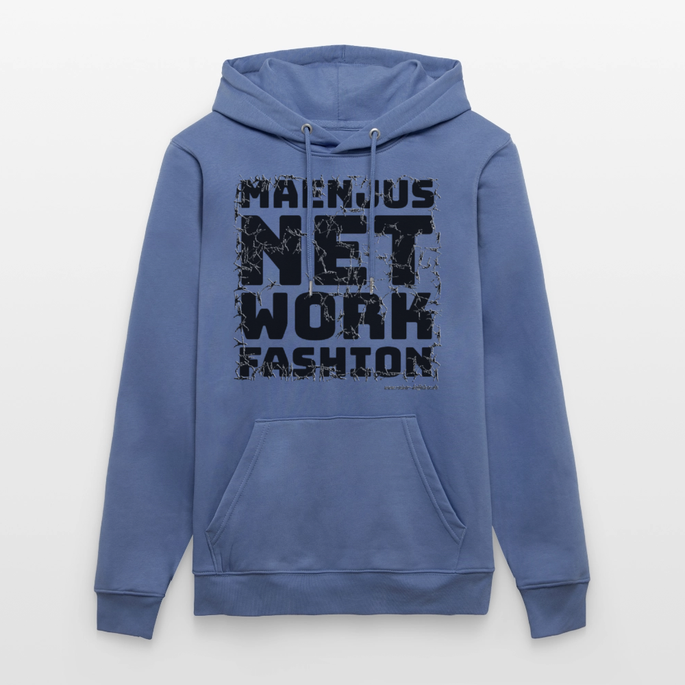 Unisex Bio-Hoodie mit MAENJUS NETWORK FASHION PRINT - Blau