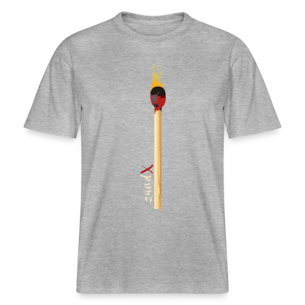 Unisex Bio-T-Shirt mit zündX PRINT - Grau meliert
