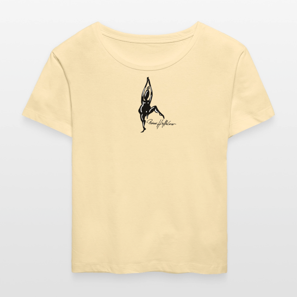 Relaxed Rundhals Frauen Bio-T-Shirt mit TUSCHEMÄNNCHEN PRINT - Creme