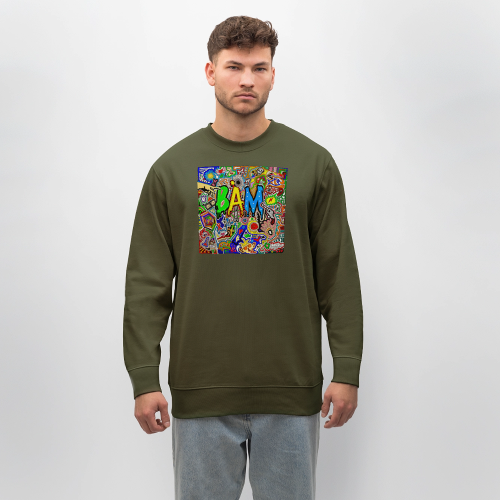 Unisex Bio-Sweatshirt mit BÄM PRINT - Khaki
