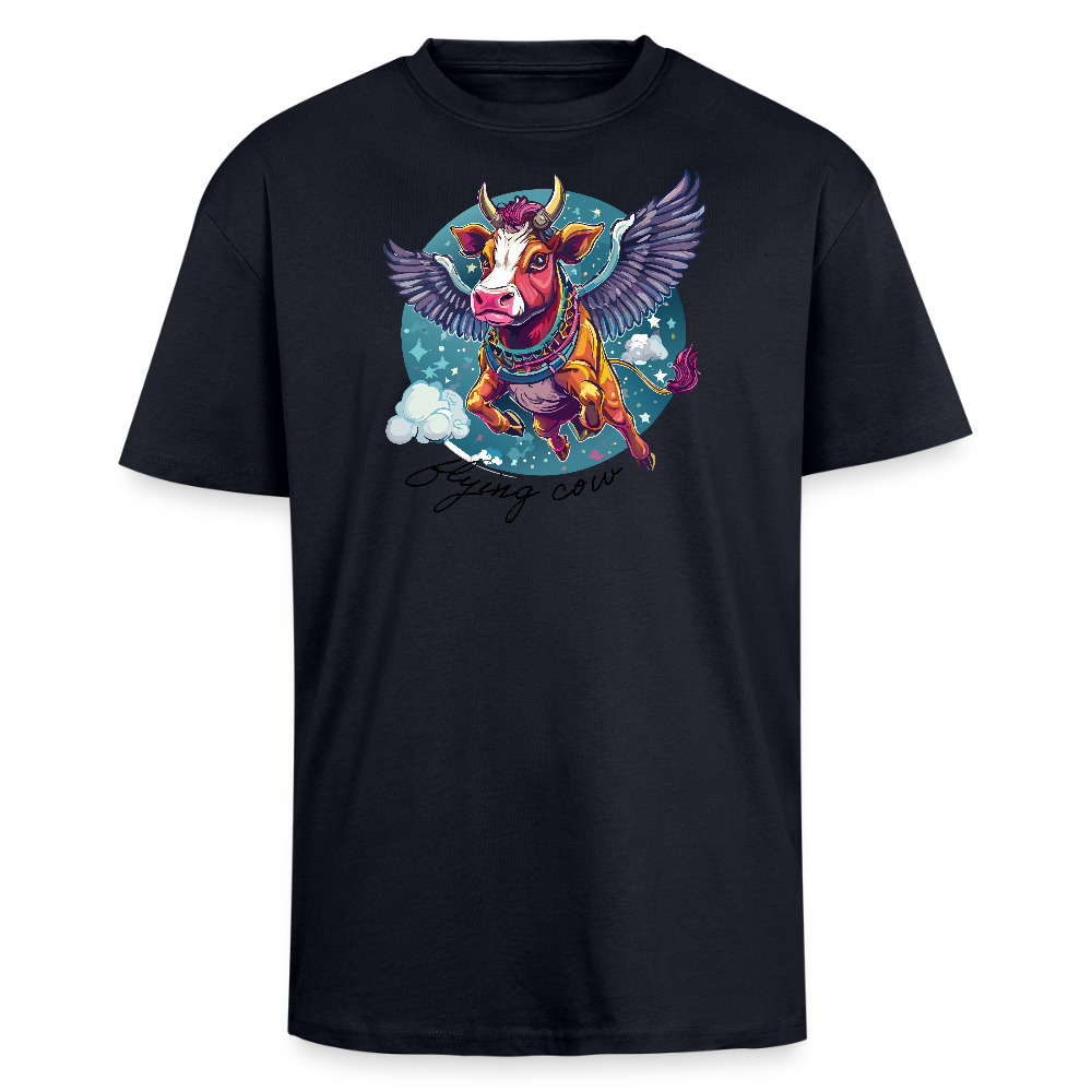 Heavy Oversize T-Shirt mit FLYING COW PRINT - French Navy