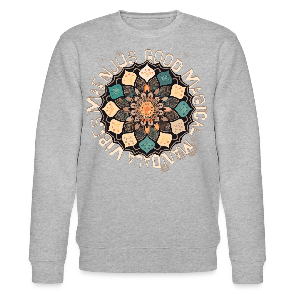 Unisex Bio-Sweatshirt mit MANDALA VIBES PRINT - Grau meliert