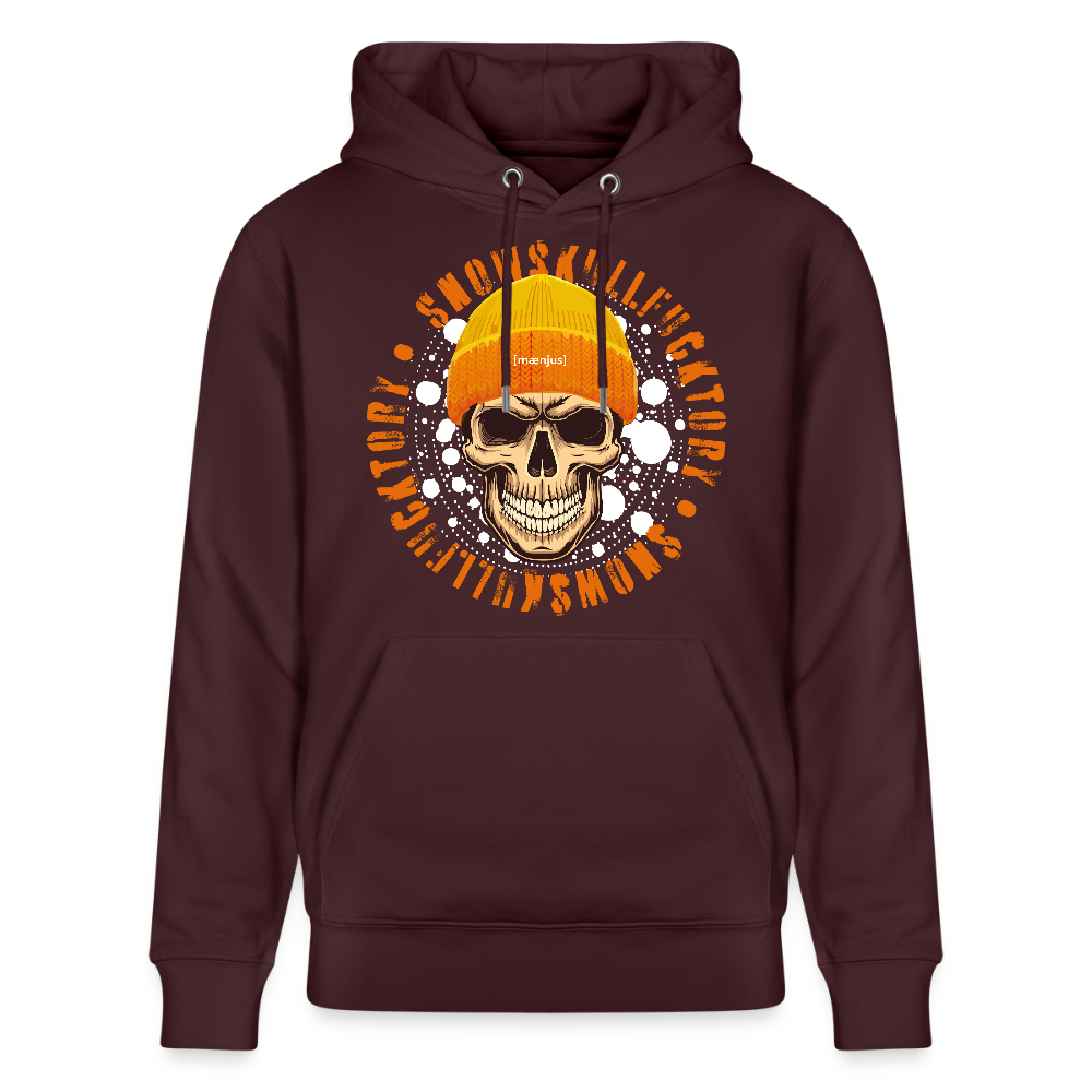 Unisex Bio-Hoodie mit SNOWSKULL FUCKTORY PRINT - Maroon