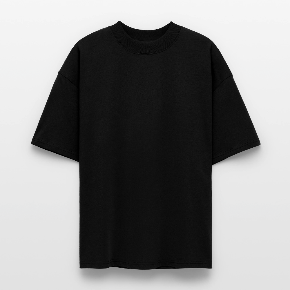 Oversized Unisex T-Shirt mit STEELPUNK PRINT Rückseite - Schwarz
