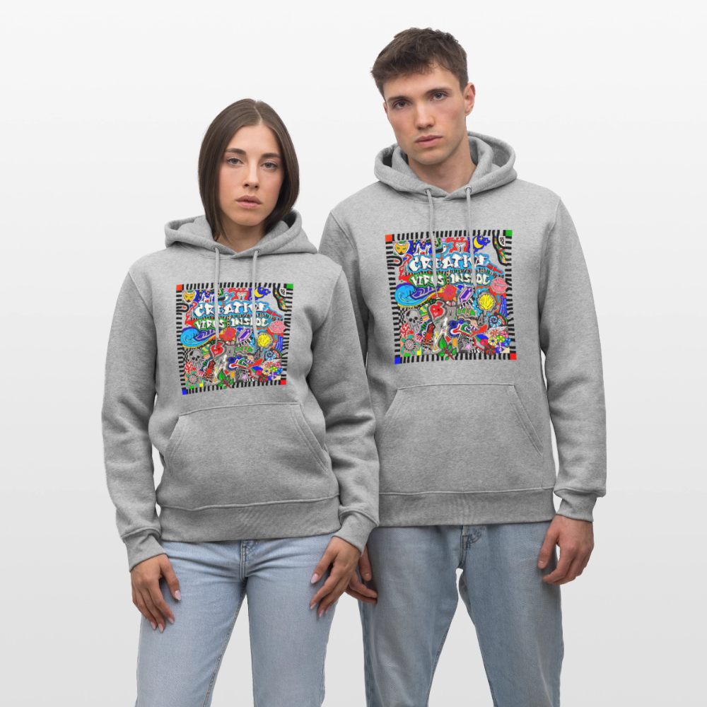 Unisex Bio-Hoodie mit CREATIVE VIRUS INSIDE PRINT - Grau meliert