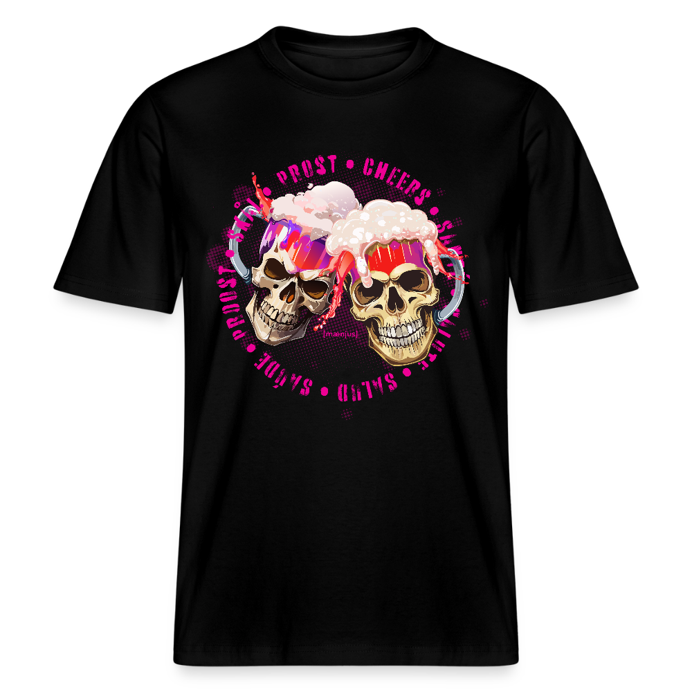 Unisex Bio-T-Shirt mit OKTOBERFEST SKULL GIRL PRINT - Schwarz