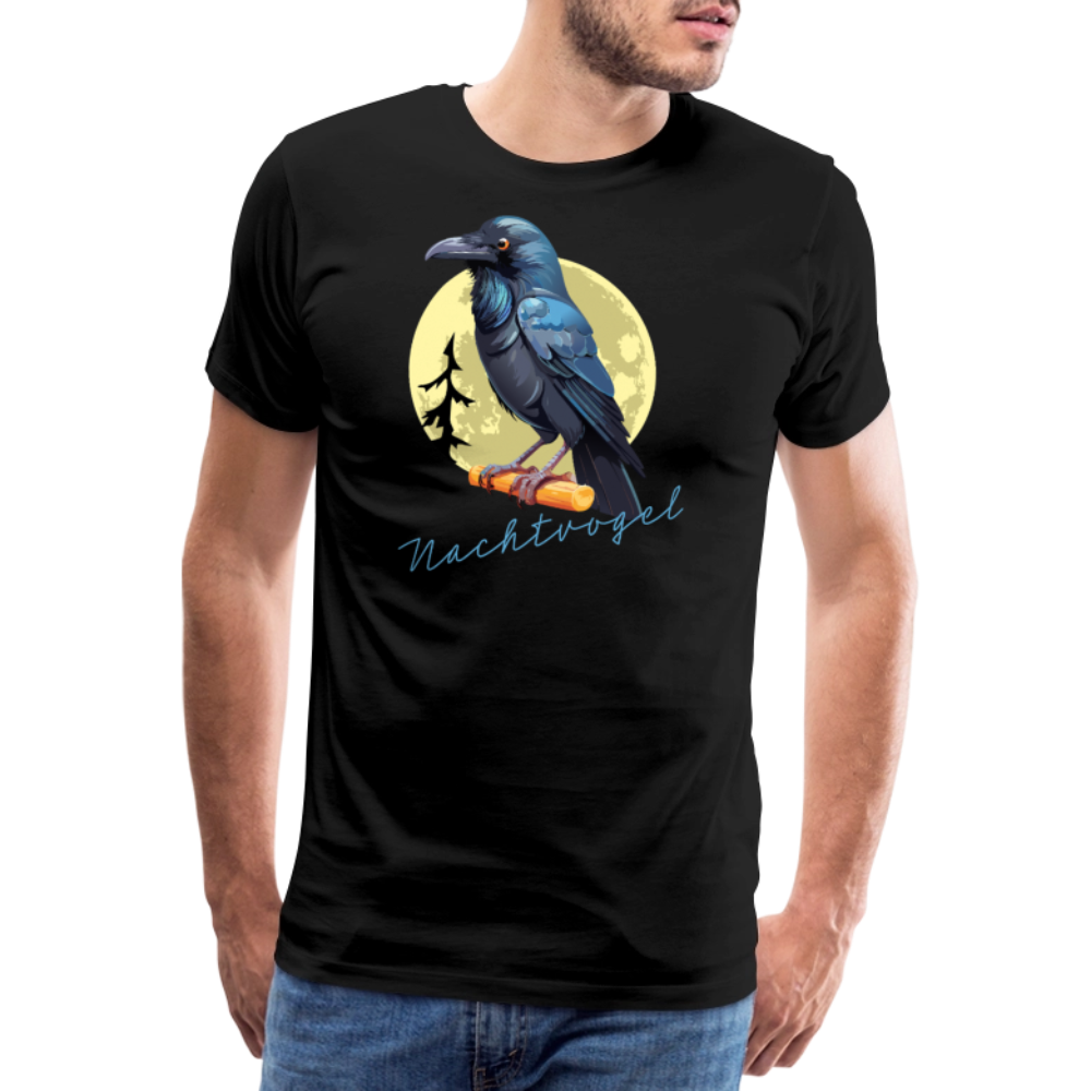 Männer Premium T-Shirt mit NACHTVOGEL PRINT - Schwarz