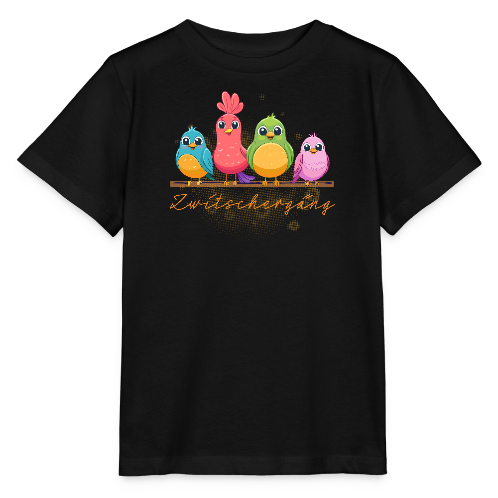 Kinder T-Shirt MINI mit Zwitschergäng Print - Schwarz