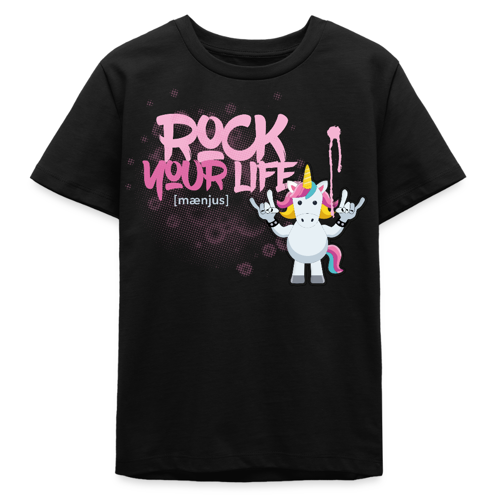 MNJS TEENS Bio T-Shirt mit ROCK YOUR LIFE PRINT - Schwarz