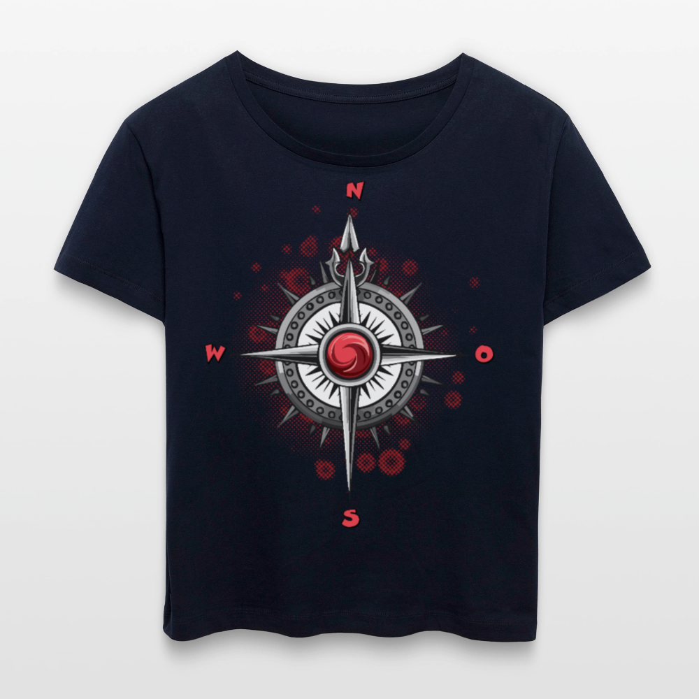 Frauen T-Shirt mit WINDROSE PRINT - Navy