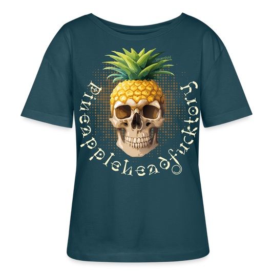 Frauen T-Shirt mit PINEAPPLE SKULL PRINT - Dunkles Petrol