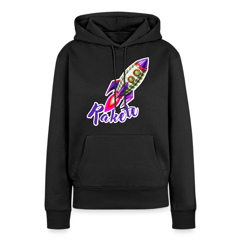 Frauen Premium Hoodie mit RAKETE PRINT - Schwarz