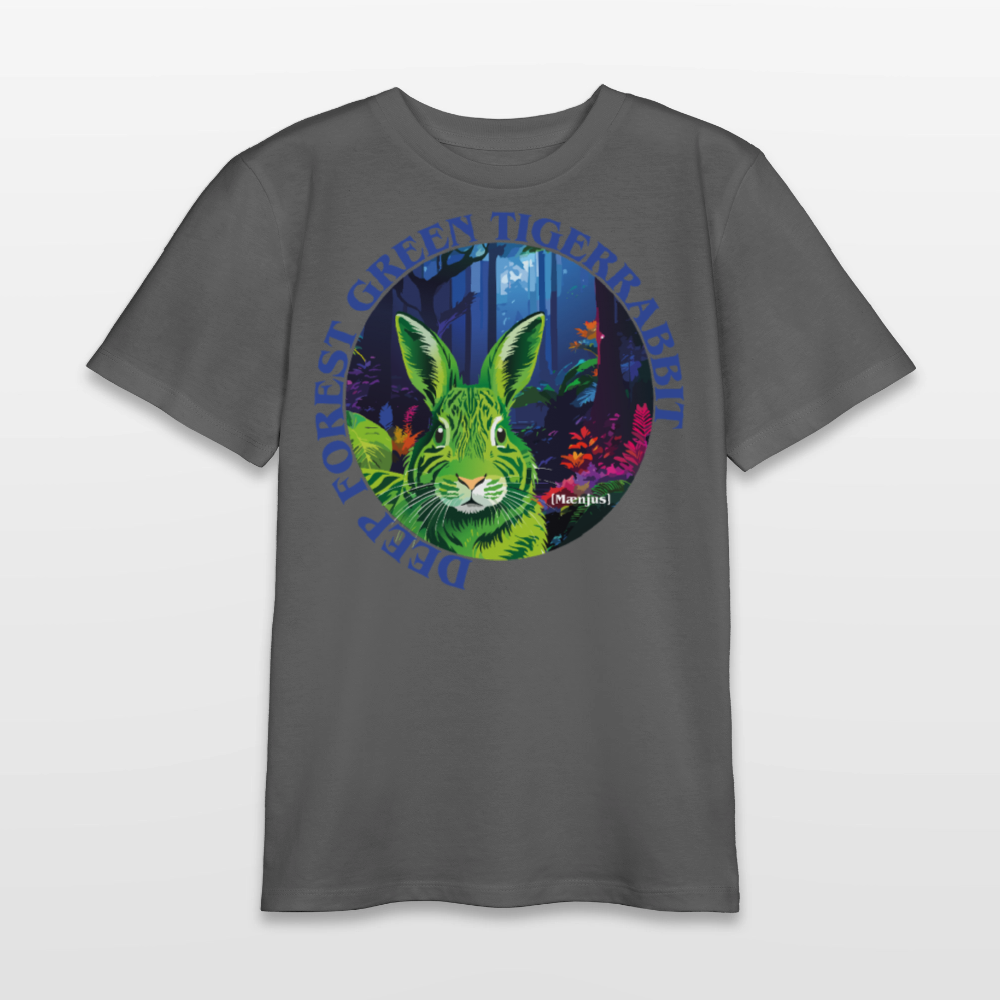 MNJS TEENS Bio T-Shirt mit DEEP FOREST GREEN TIGERRABBIT PRINT - Anthrazit