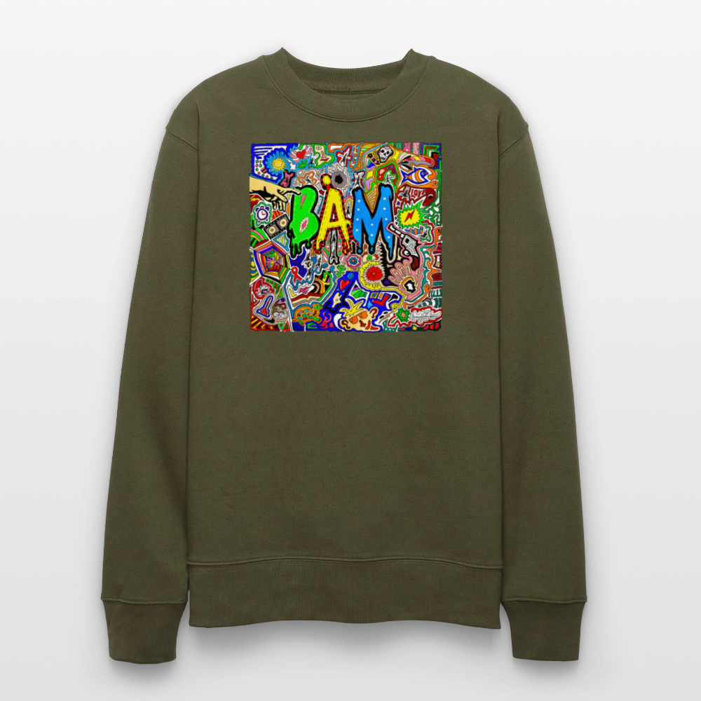 Unisex Bio-Sweatshirt mit BÄM PRINT - Khaki