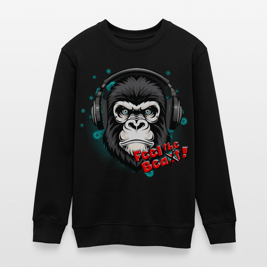 MNJS TEENS Bio Sweatshirt mit FEEL THE BEA(S)T PRINT - Schwarz