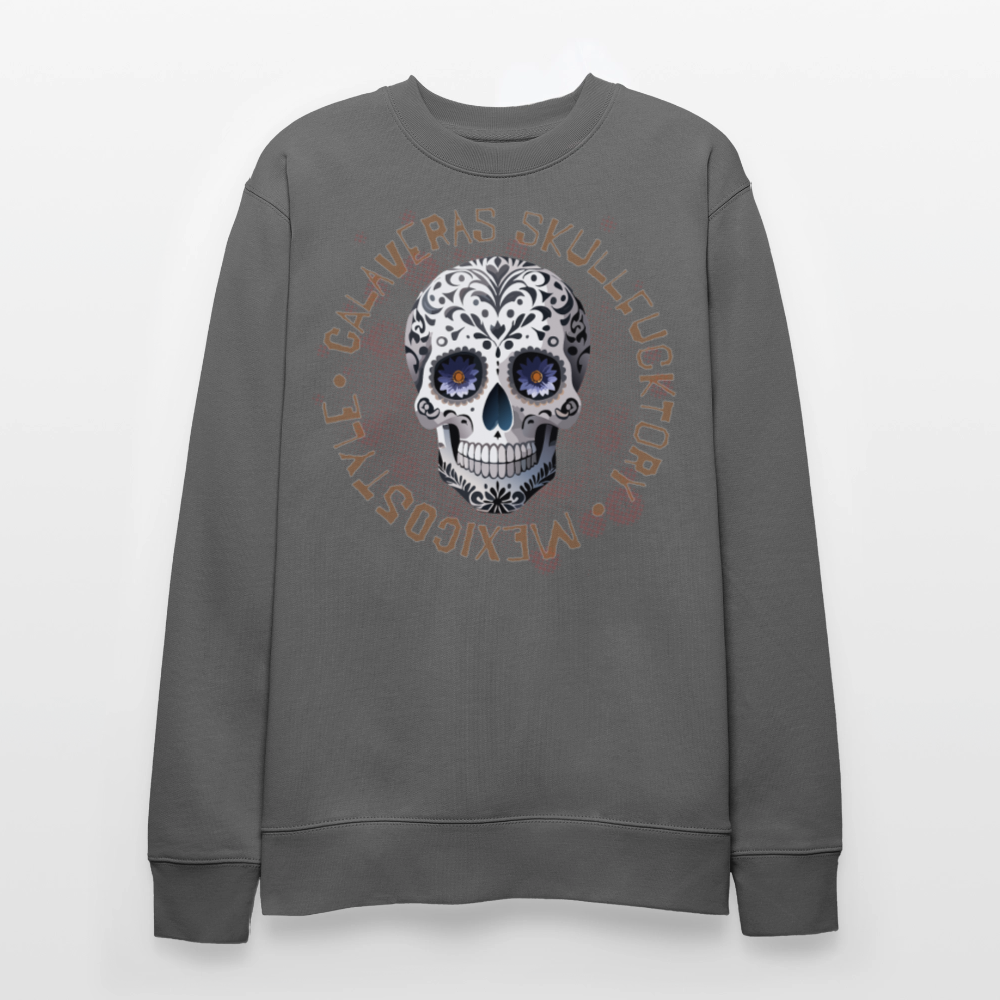 Unisex Bio-Sweatshirt mit CALAVERAS SKULL PRINT - Anthrazit