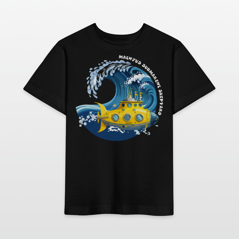 MNJS KIDS Bio T-Shirt mit SUBMARINE SHIPYARD PRINT - Schwarz
