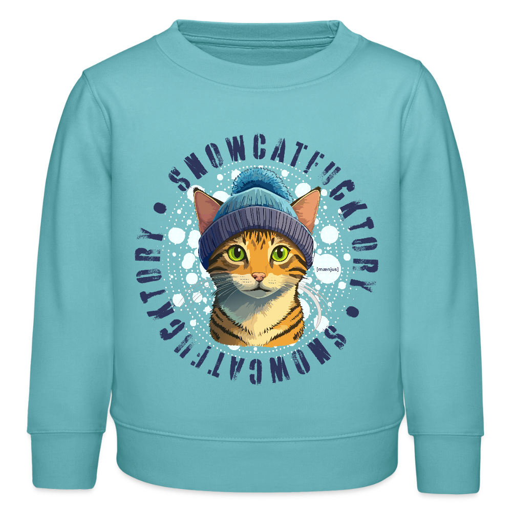 MNJS KIDS Mini Changer Bio Sweatshirt mit SNOWCATFUCKTORY PRINT - Pastelltürkis