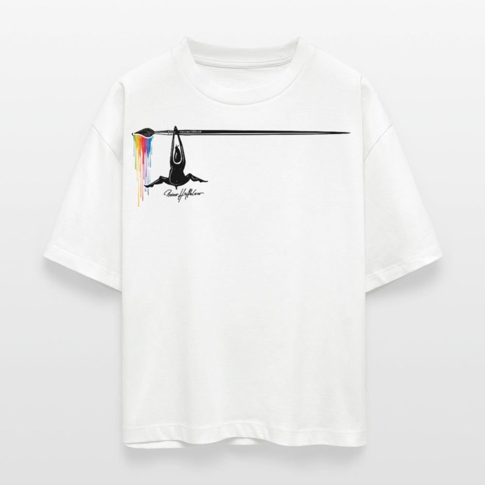 Frauen Boxy Bio-T-Shirt mit MÄNNLE PRINT - Weiß