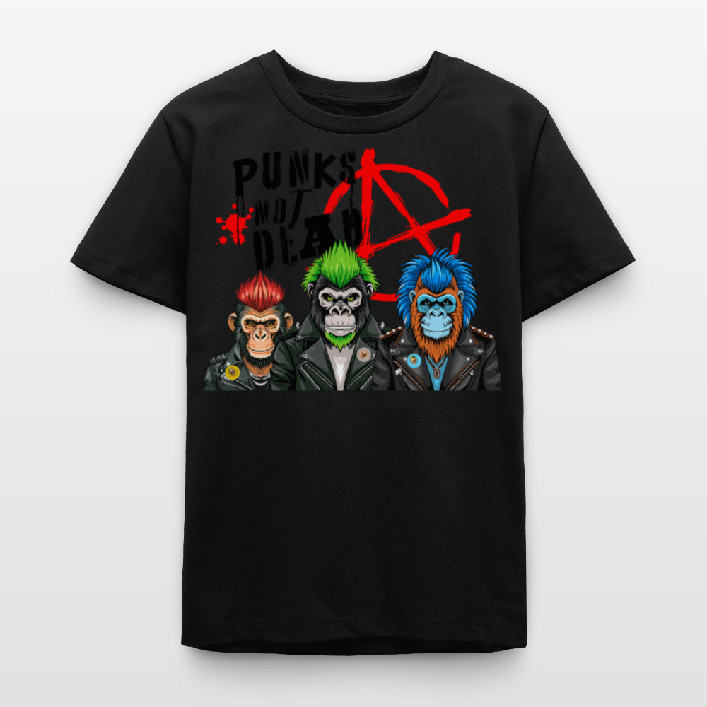 MNJS TEENS Bio T-Shirt mit PUNKS NOT DEAD PRINT - Schwarz