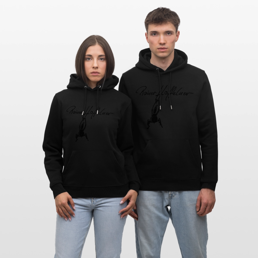 Unisex Bio-Hoodie mit TUSCHEMÄNNCHEN PRINT - Schwarz