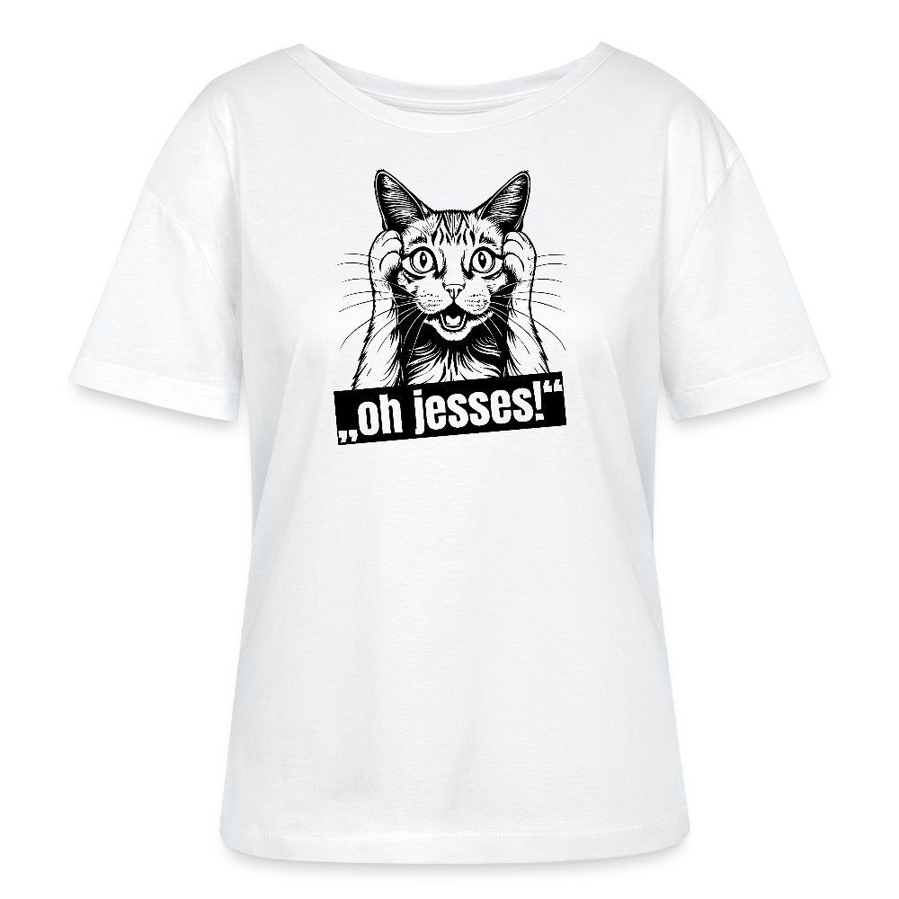 Frauen T-Shirt mit OH JESSES PRINT - Weiß