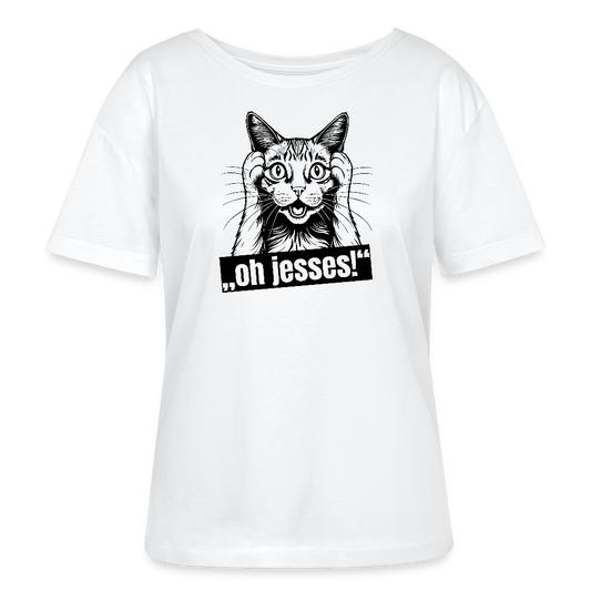Frauen T-Shirt mit OH JESSES PRINT - Weiß