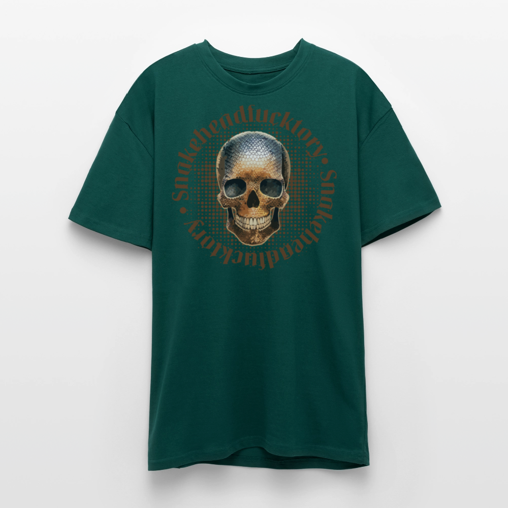 Heavy Oversize T-Shirt mit SNAKEHEAD SKULL PRINT - hunter Green