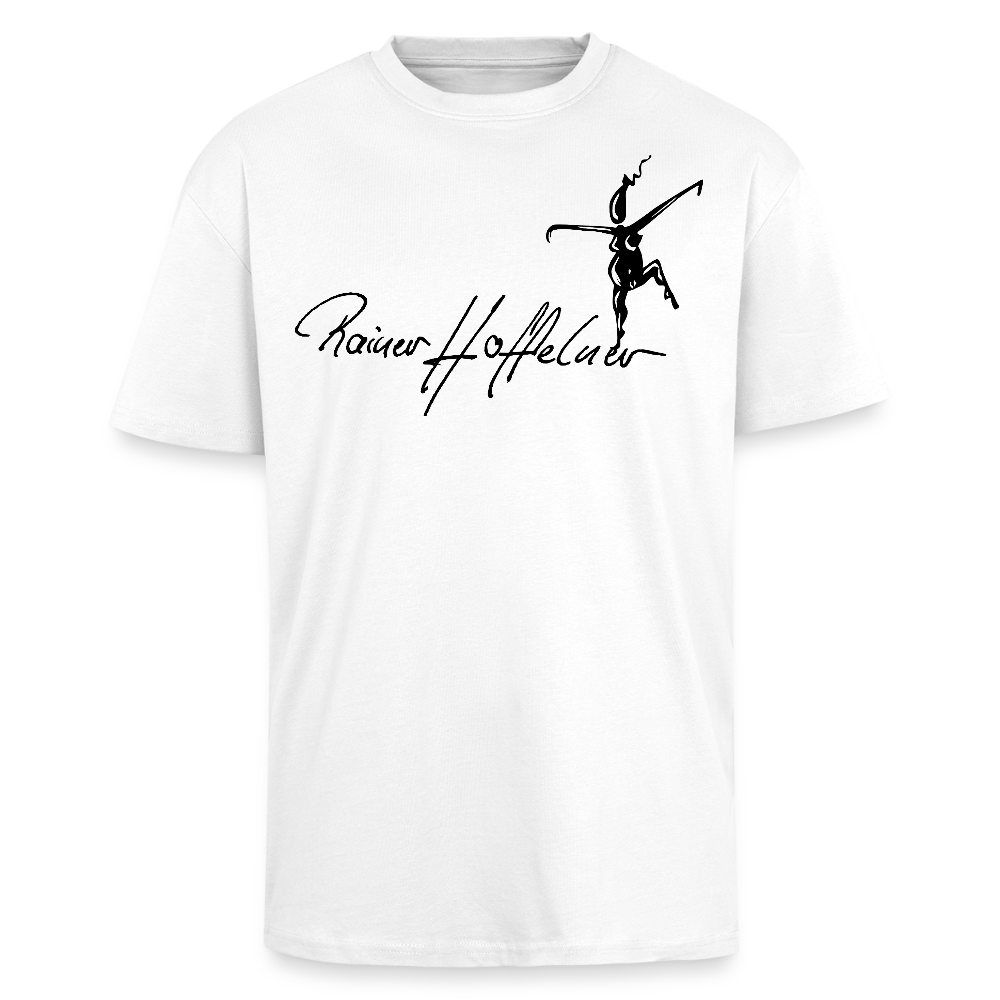 Heavy Oversize T-Shirt mit TUSCHEMÄNNCHEN PRINT - Weiß