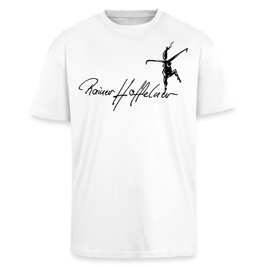 Heavy Oversize T-Shirt mit TUSCHEMÄNNCHEN PRINT - Weiß