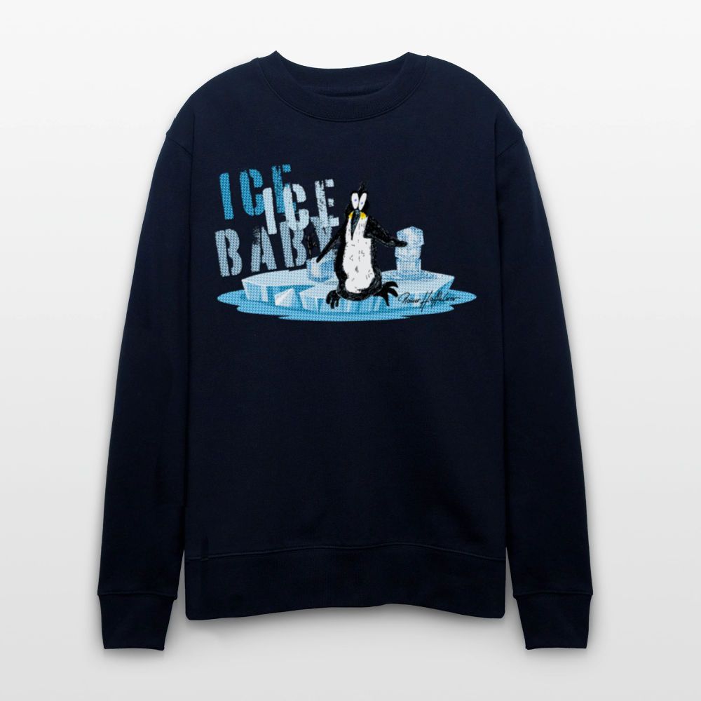 Unisex Bio-Sweatshirt mit ICE ICE BABY PRINT - Navy