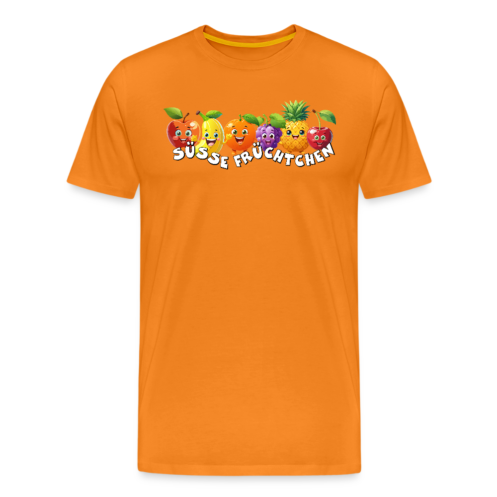 Männer Premium T-Shirt mit SÜSSE FRÜCHTCHEN PRINT - Orange