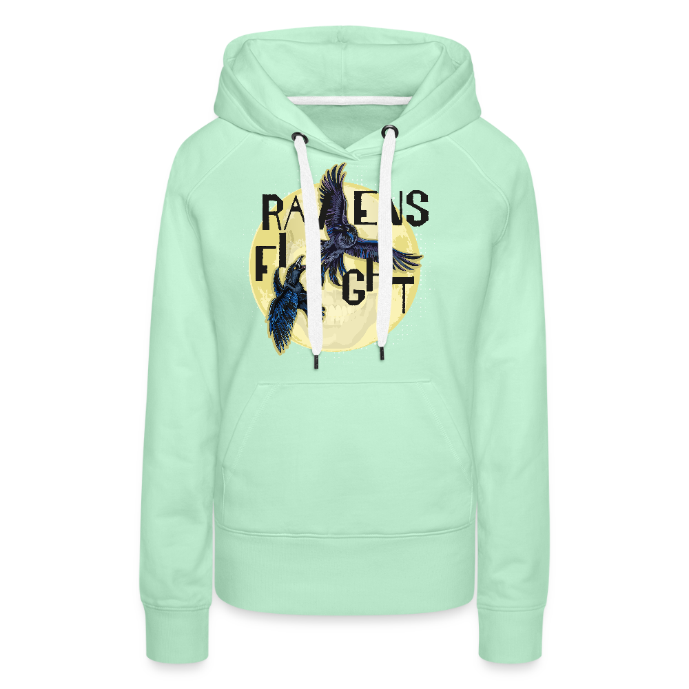 Frauen Premium Hoodie mit RAVENS FIGHT PRINT - helles Mintgrün