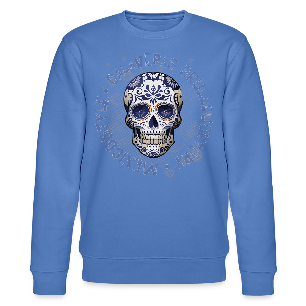 Unisex Bio-Sweatshirt mit CALAVERAS SKULL PRINT - Blau