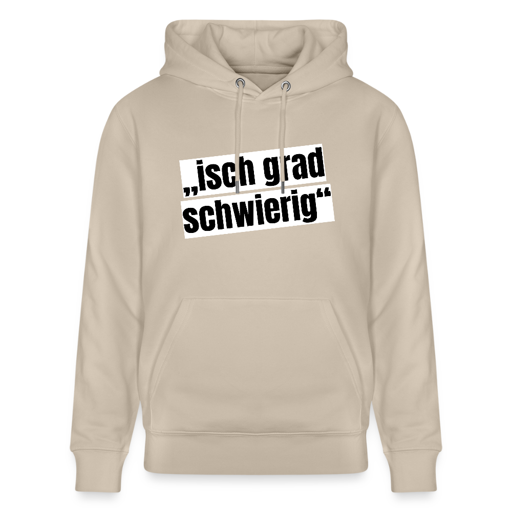 Unisex Hoodie mit ISCH GRAD SCHWIERIG PRINT - Beige