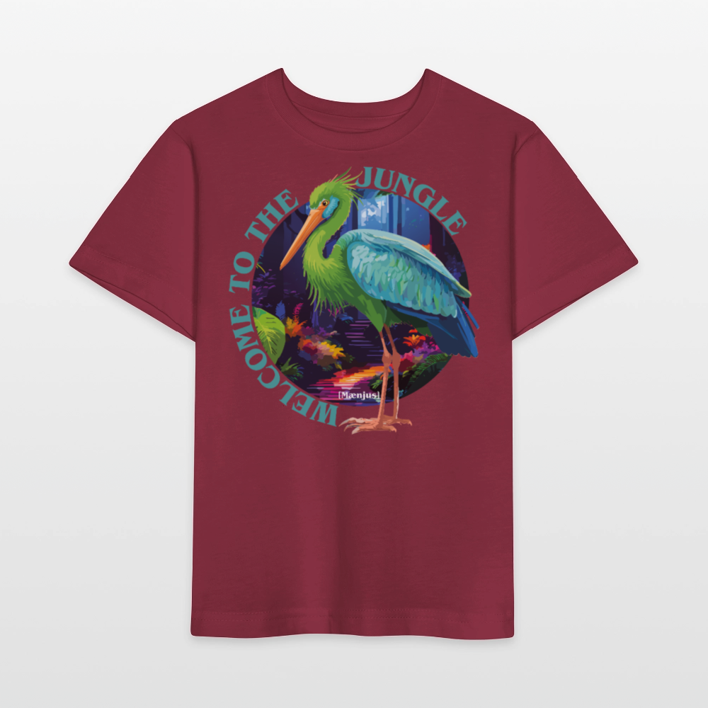 MNJS KIDS T-Shirt mit WELCOME TO THE JUNGLE PRINT - Burgunderrot
