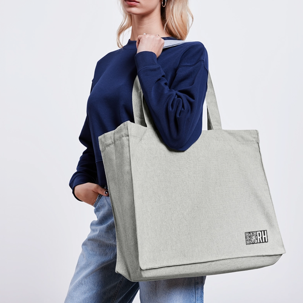 Recycelter Shopping Bag mit STREET ART PRINT - Grau meliert