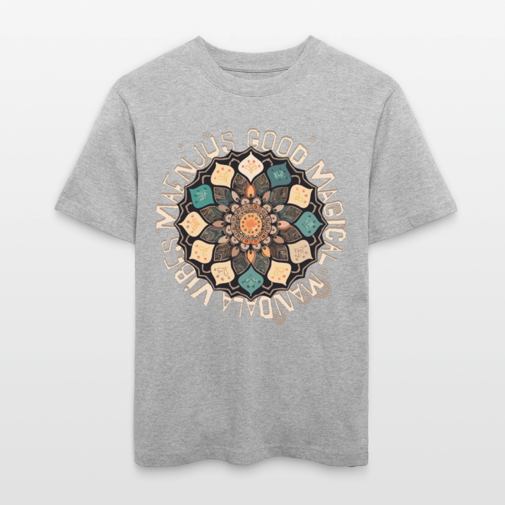 Unisex Bio-T-Shirt mit MANDALA VIBES PRINT - Grau meliert
